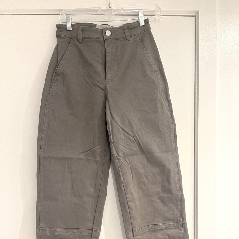 Everlane The Utility Barrel Pant Pewter Green Size 0